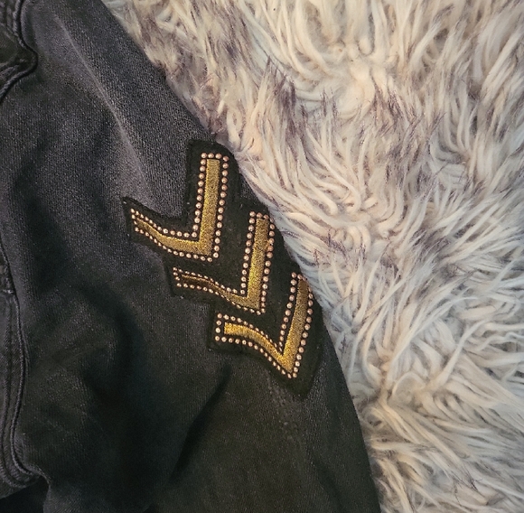 Guess Charcoal Jacket with Gold Accents - Picture 4 of 6